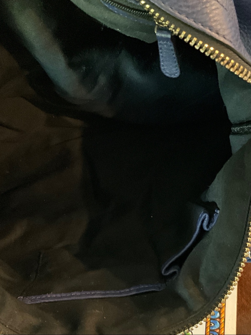 Vintage Halogen Navy Blue Leather Shoulder Bag - Picture 6 of 11